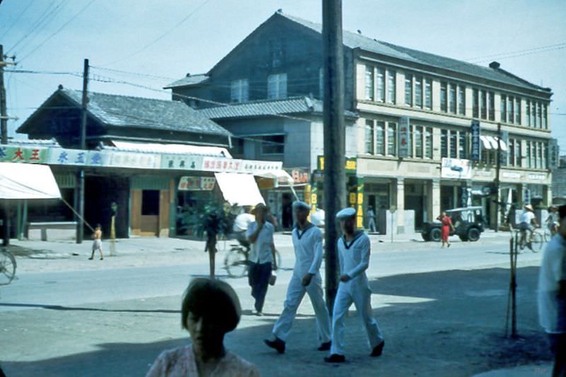 Kaohsiung street scenes, Taiwan, 1954