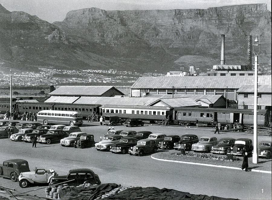 Tourist train in the Docks, 1950s