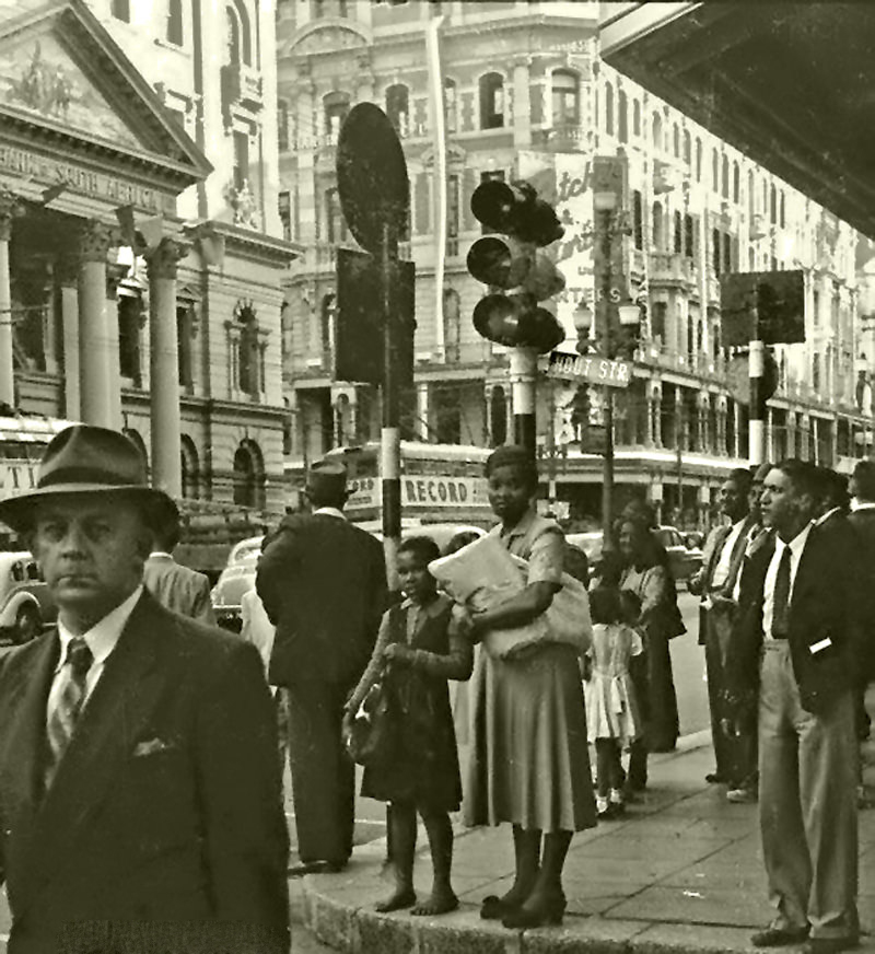 Corner Hout and Adderley streets, 1952