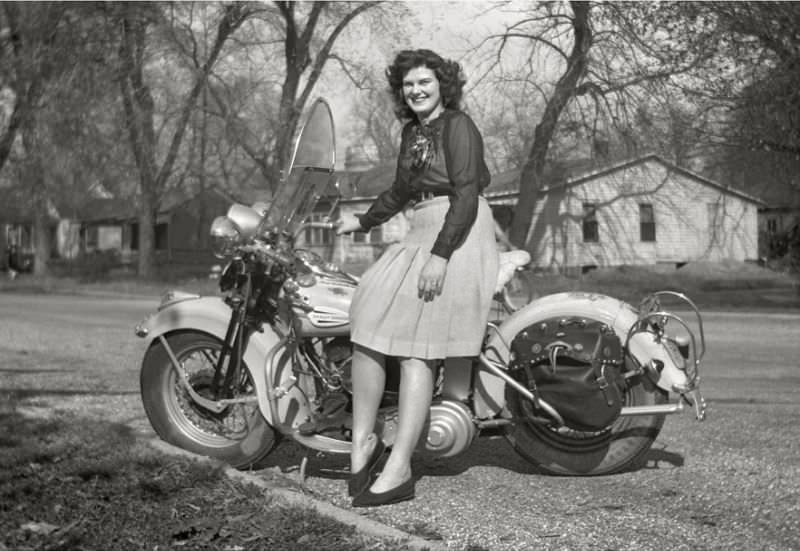 Harley-Davidson motorcycle taken in Illinois,s early 1950s