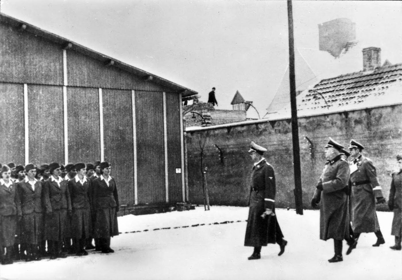 Reichsfuehrer-SS Heinrich Himmler inspects Ravensbrück.