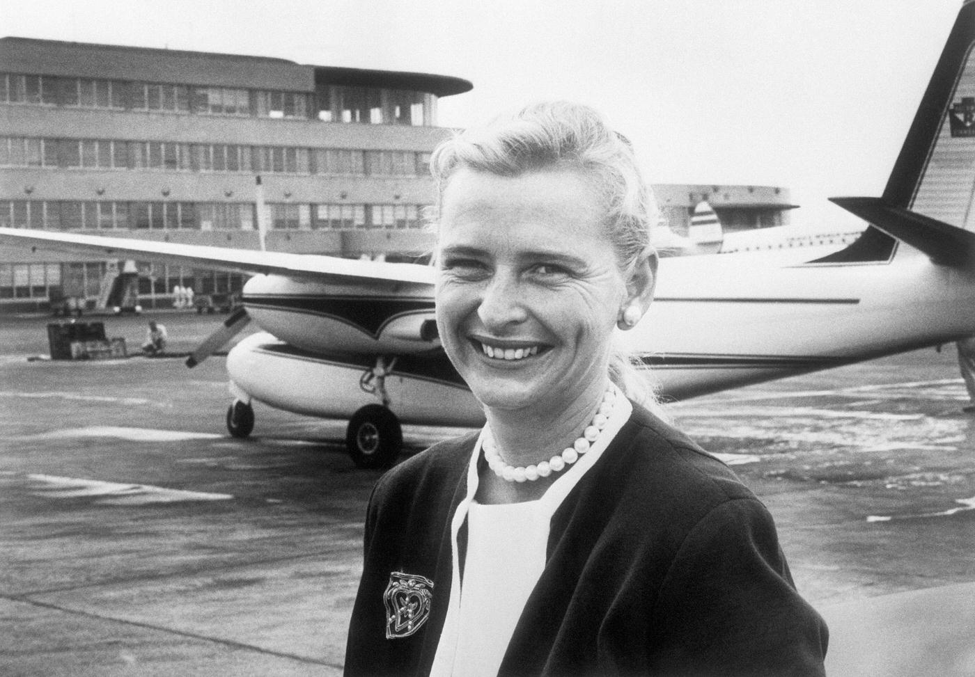 Pilot Jerrie Cobb Arriving at Greater Pittsburgh Airport, Circa 1950s