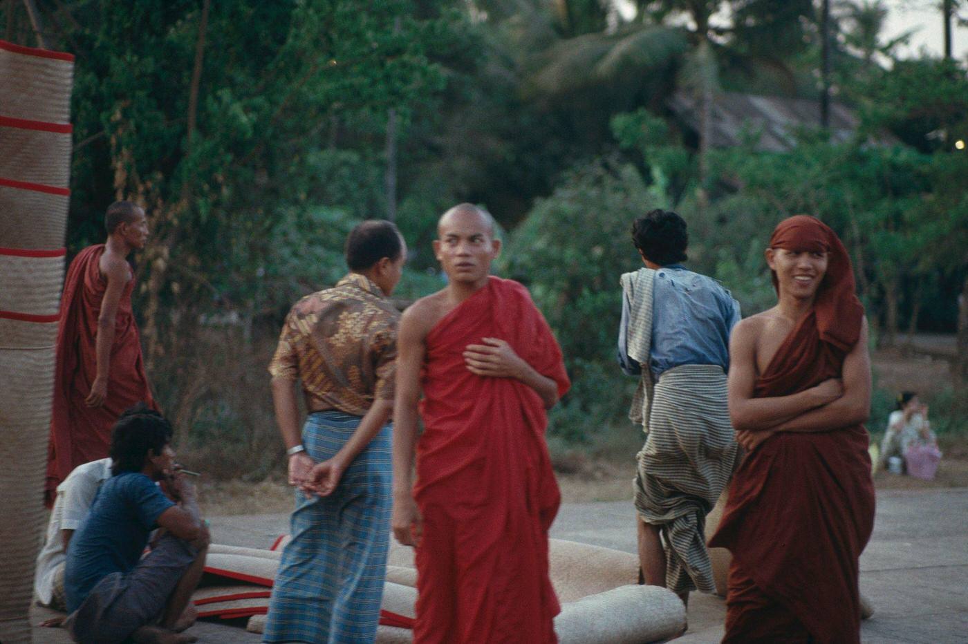 A Buddhist Monk Near the Railway Tracks in Burma, 1988