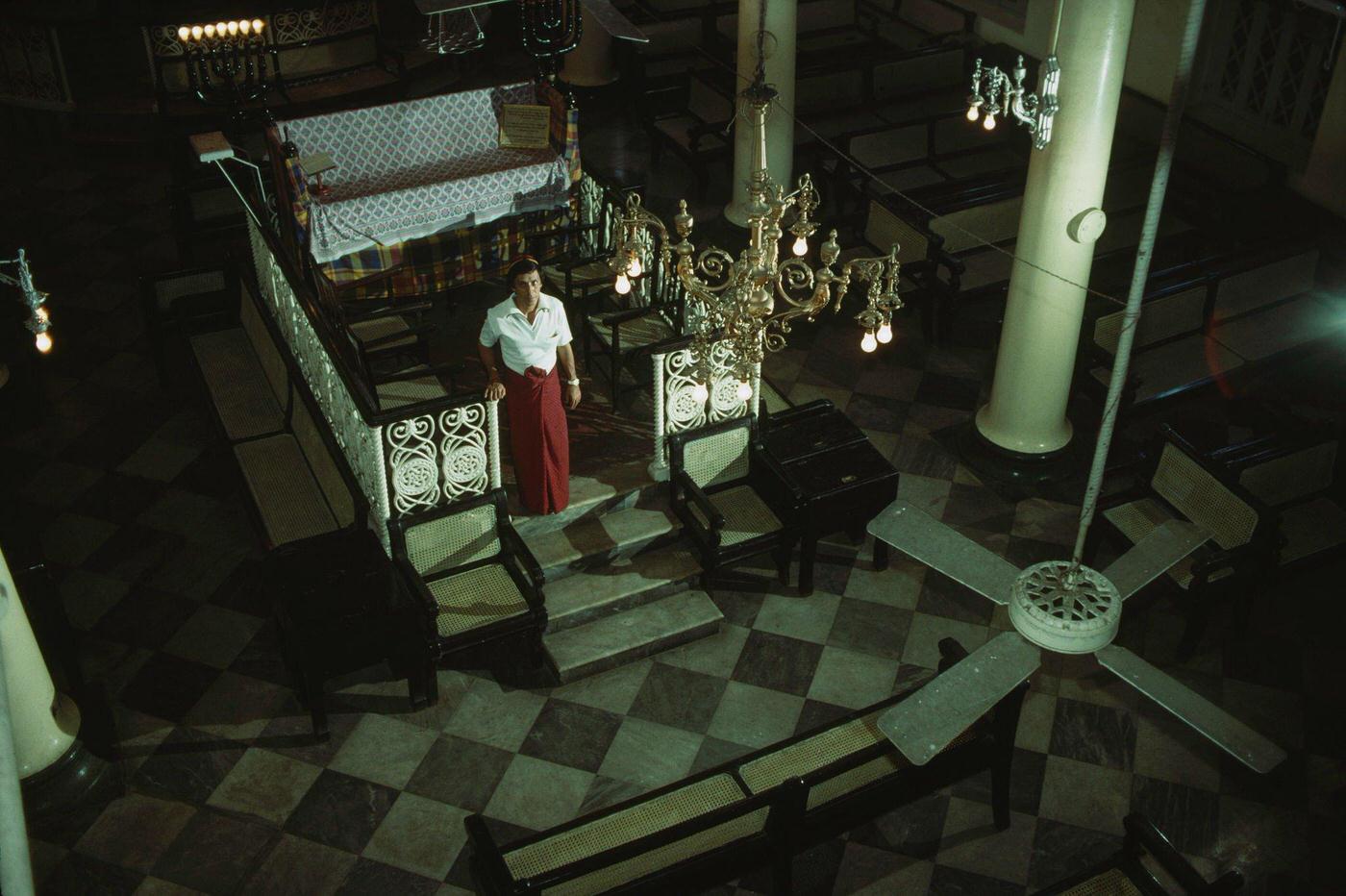 Moses Samuels, Caretaker of Musmeah Yeshua Synagogue in Rangoon, Myanmar, 1988