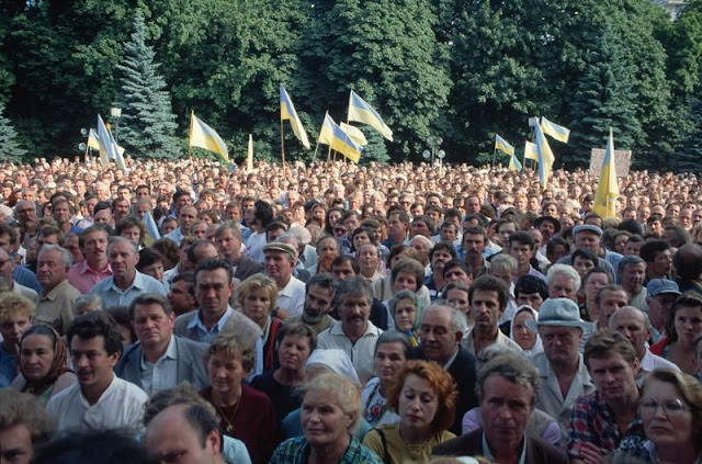 Pro-independence rally, Ukraine, 1991