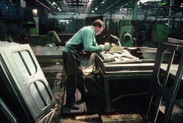 Ukrainian bus factory worker, Lviv, Ukraine, 1991