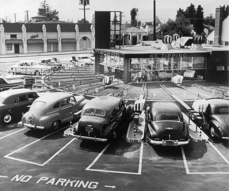 The 'Motormat' Drive-In's Innovative Food Tray Rails from the 1950s