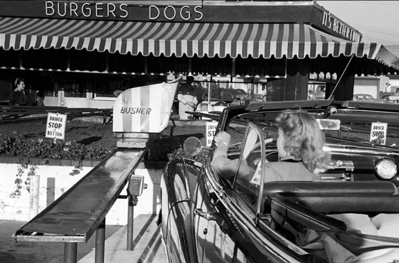 The 'Motormat' Drive-In's Innovative Food Tray Rails from the 1950s