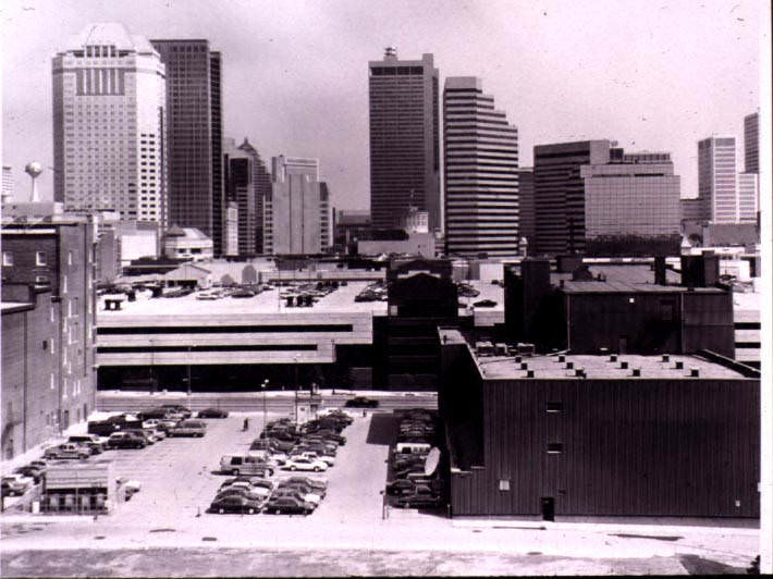 Downtown Columbus from East Main and South Pearl Alley, 1992.