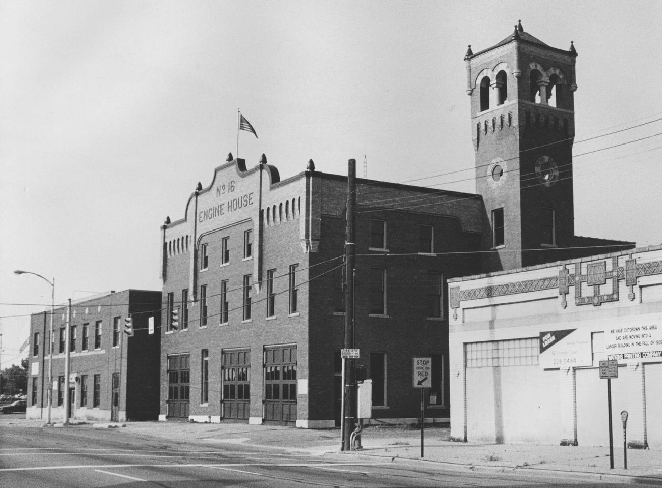 Engine House No. 16, operating from 1908 to 1981, now Central Ohio Fire Museum, 1990.