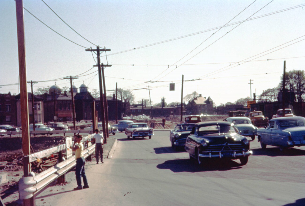 Former Jai Lai location near Goodale leg of expressway, Columbus, 1958.