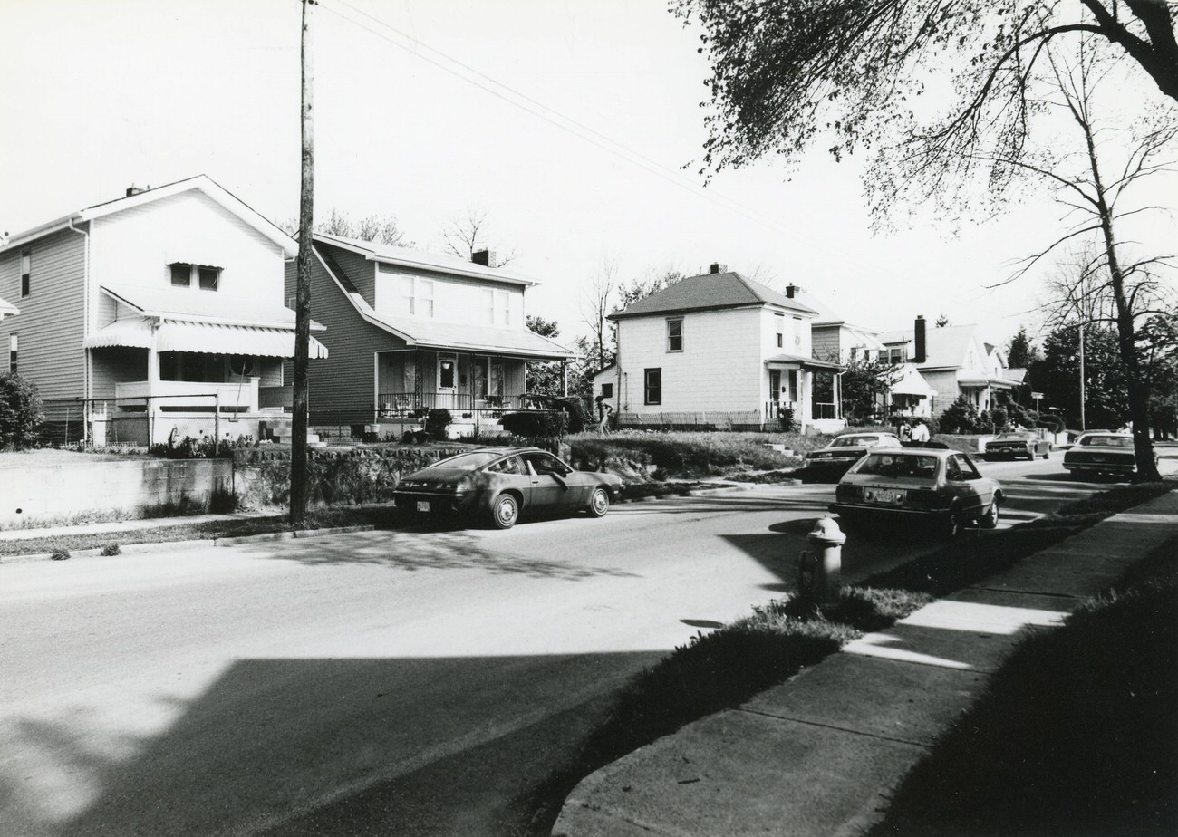 322, 326, and 334 S. Wheatland Ave. in Hilltop, featured in the Greater Hilltop Area Commission's guide to the neighborhood's history and architecture, 1980s.