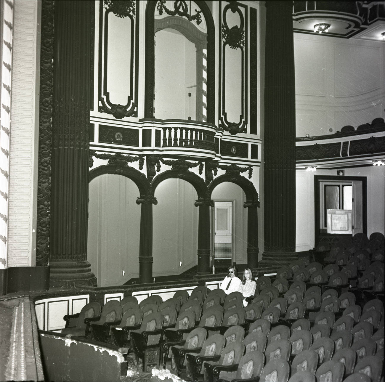 Hartman Theater interior before demolition, opened in 1911 and demolished in 1971, Circa 1971.