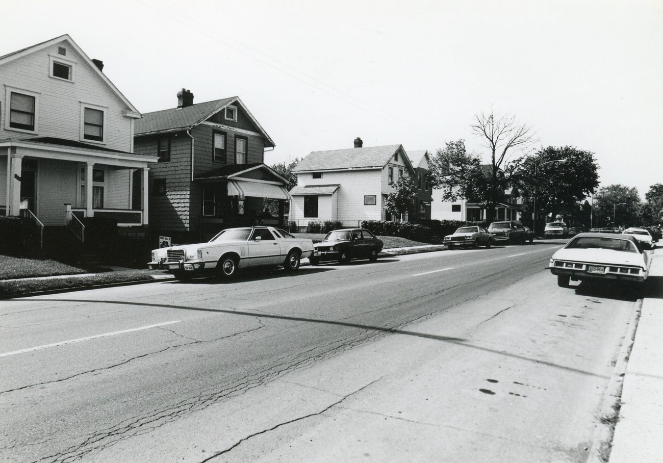 381 and 375 S. Hague Ave. in Hilltop, with the former since demolished, 1980s.