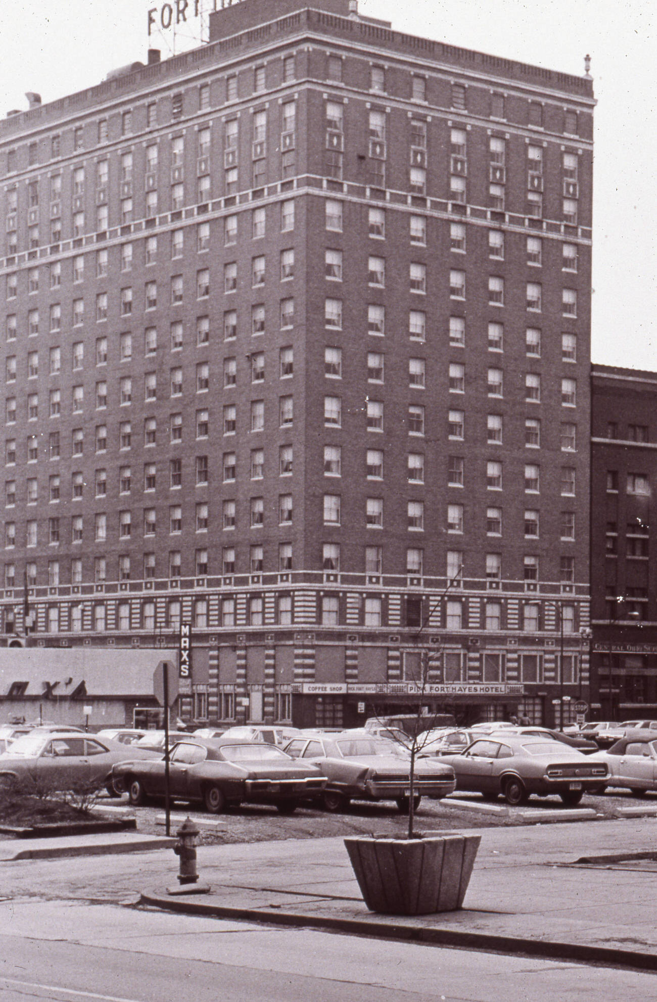 Hotel Fort Hayes, opened 1924, closed 1977, Circa 1972