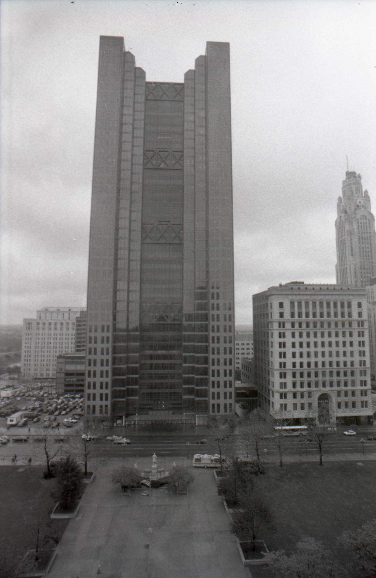 Huntington Center building, photograph from Statehouse rotunda, opening dedication May 11, 1985.