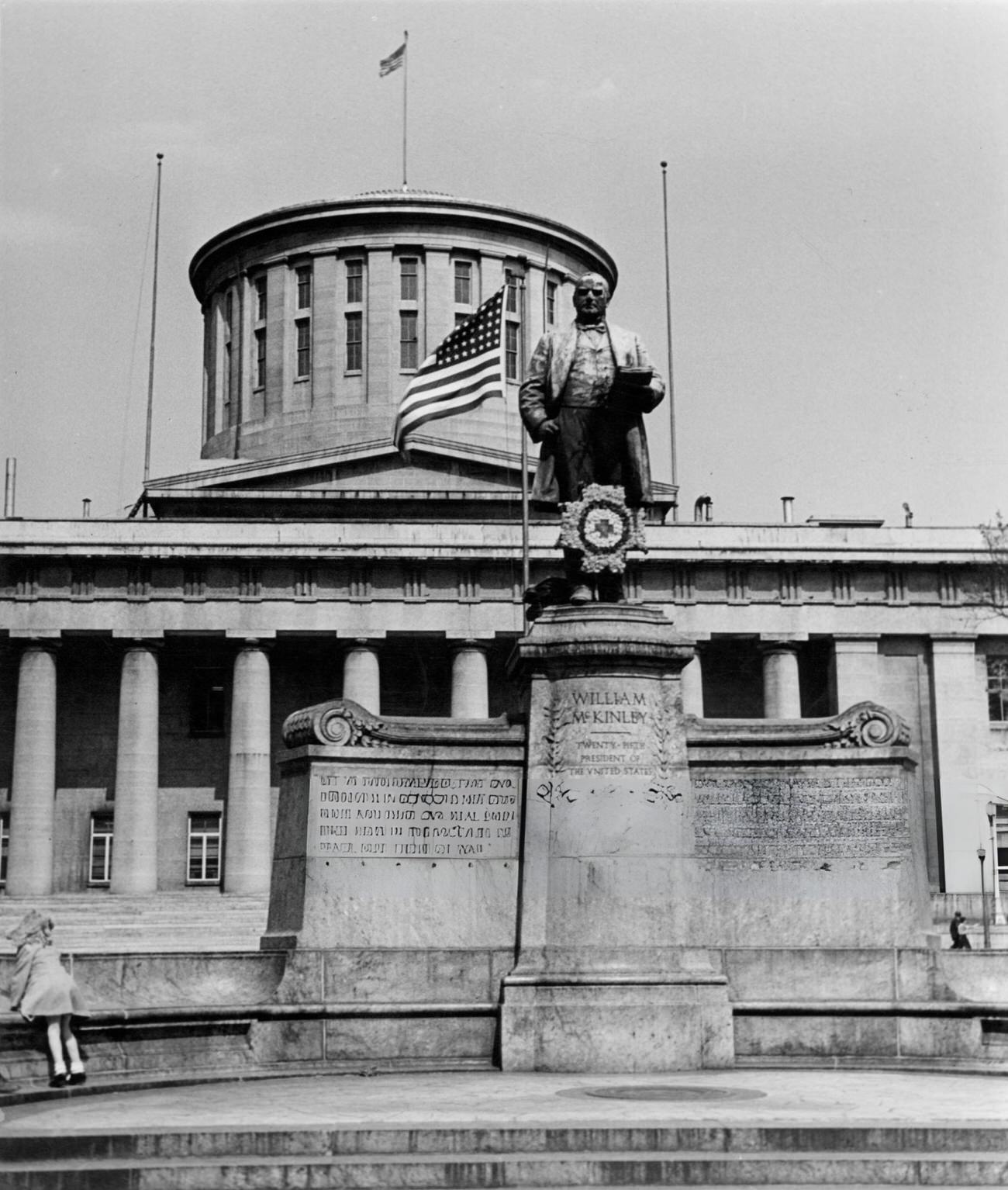 William McKinley Statue at the state capitol in Columbus, Ohio, 1955
