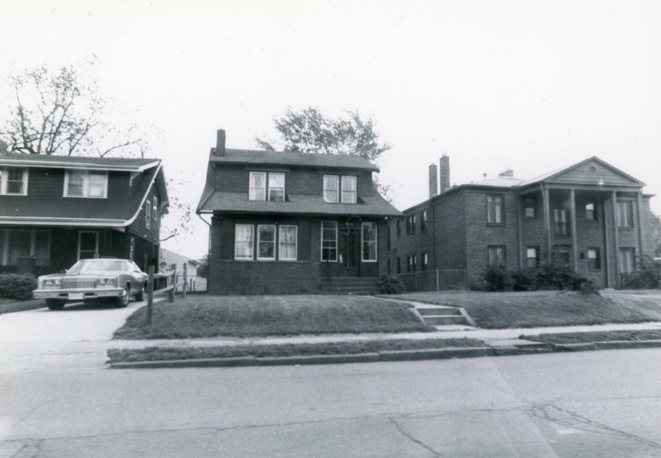 View of 1831, 1837, and 1845 Sullivant Ave., taken for the Greater Hilltop Area Commission's guide to Hilltop, 1983