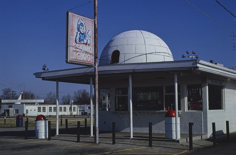 Eskimo Igloo Ice Cream shop, Columbus, Ohio, 1980.