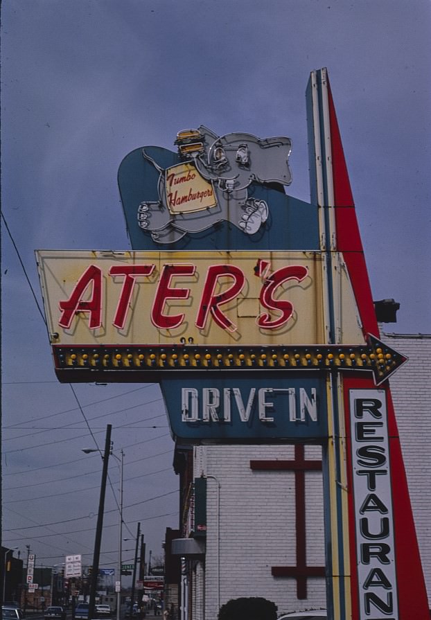 Ater's Drive-in sign, Columbus, Ohio, 1984.