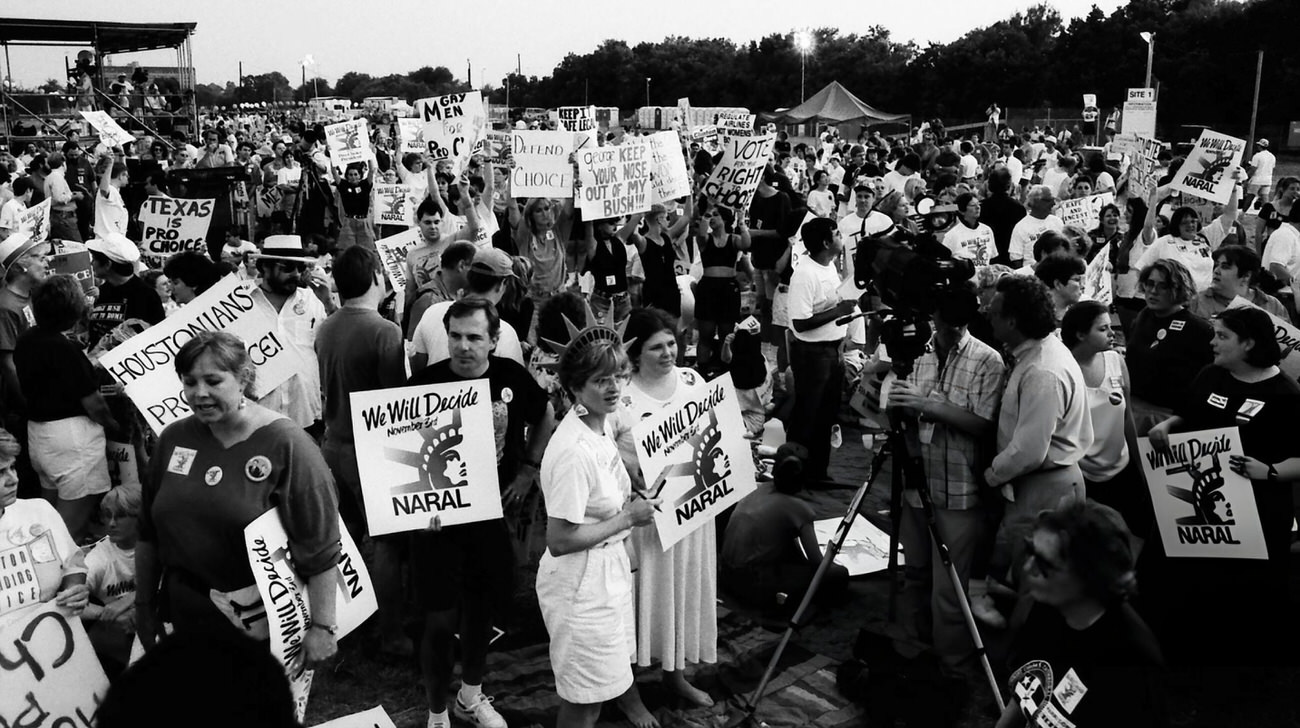 The 1992 Republican National Convention Protests, including the NOW Rally for Choice,Houston, 1990s