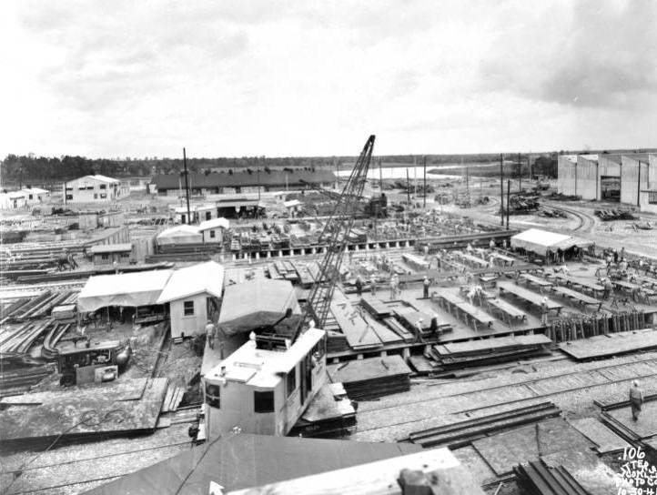 Northeast view of shipyard, 1941.