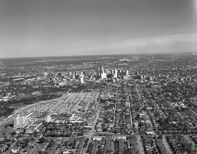 Aerial view of Downtown Houston, 1946.