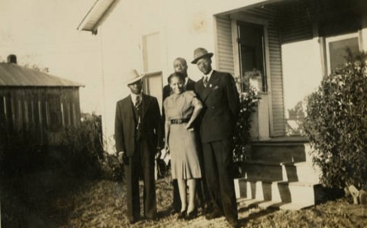 Mr. and Mrs. Mitchell with friends in Mart, Texas, 1940s.