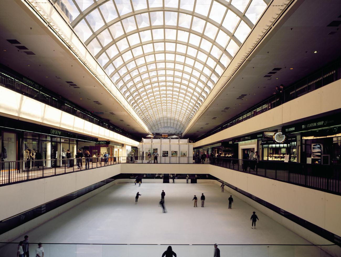 Skating rink inside Galleria Mall in Houston, 1990s