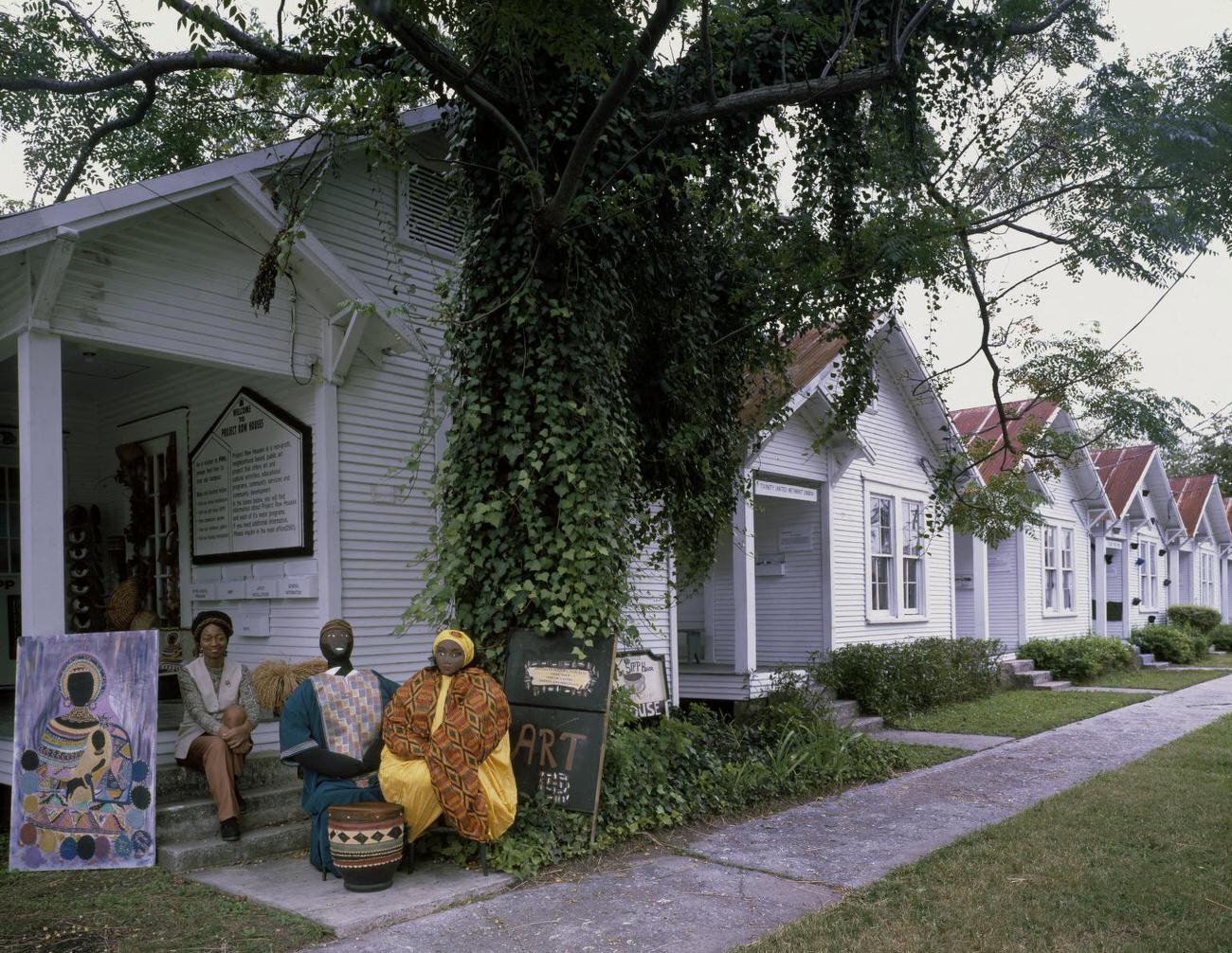 Houston artists in front of Project Row House in the Third Ward, Houston, Texas, 1990s