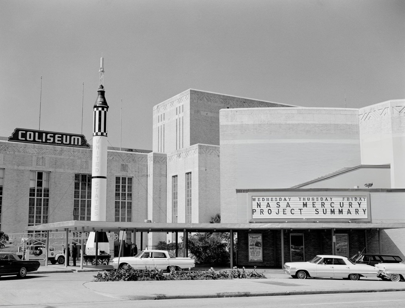 The Project Mercury Summary Conference was held at the Houston Coliseum, Texas, 1963.