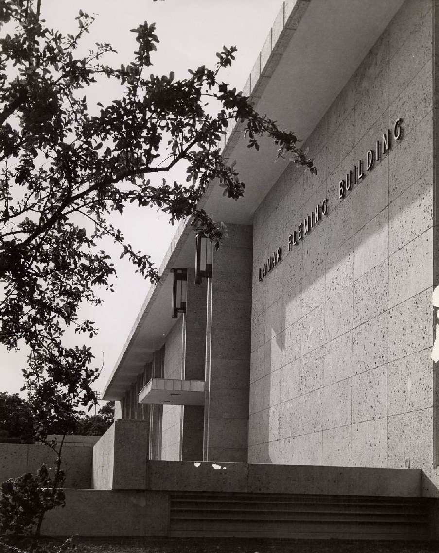 Lamar Fleming Building entrance, Houston, 1970s.