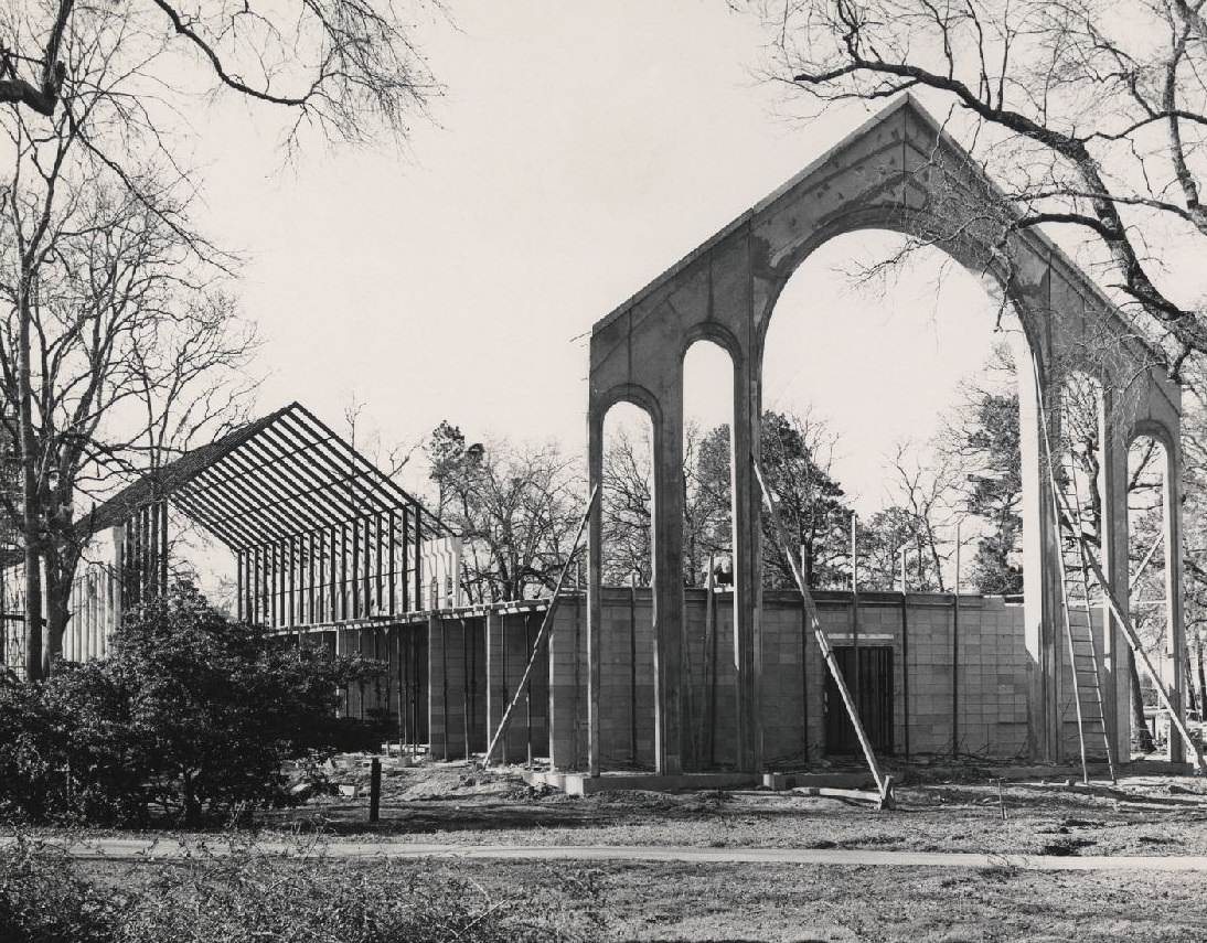 A.D. Bruce Religion Center construction frame, 1964.