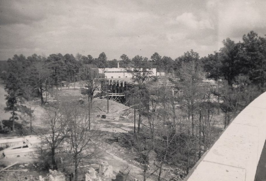 Original M.D. Anderson Library building construction, 1950
