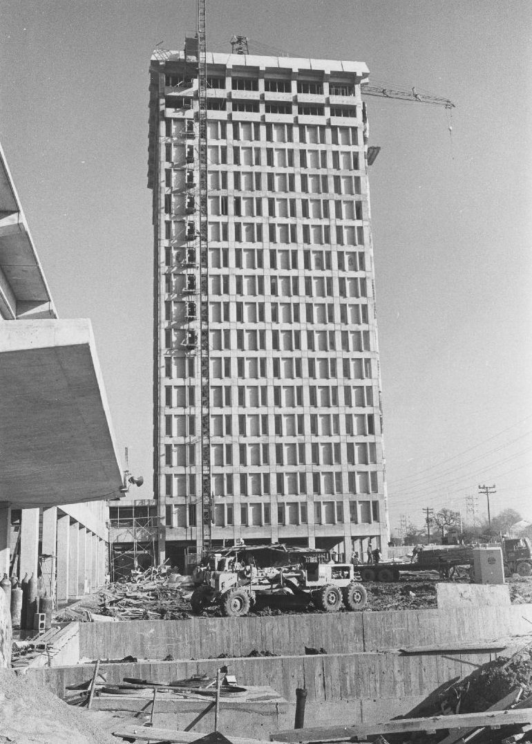 Moody Towers construction, Houston, 1969.
