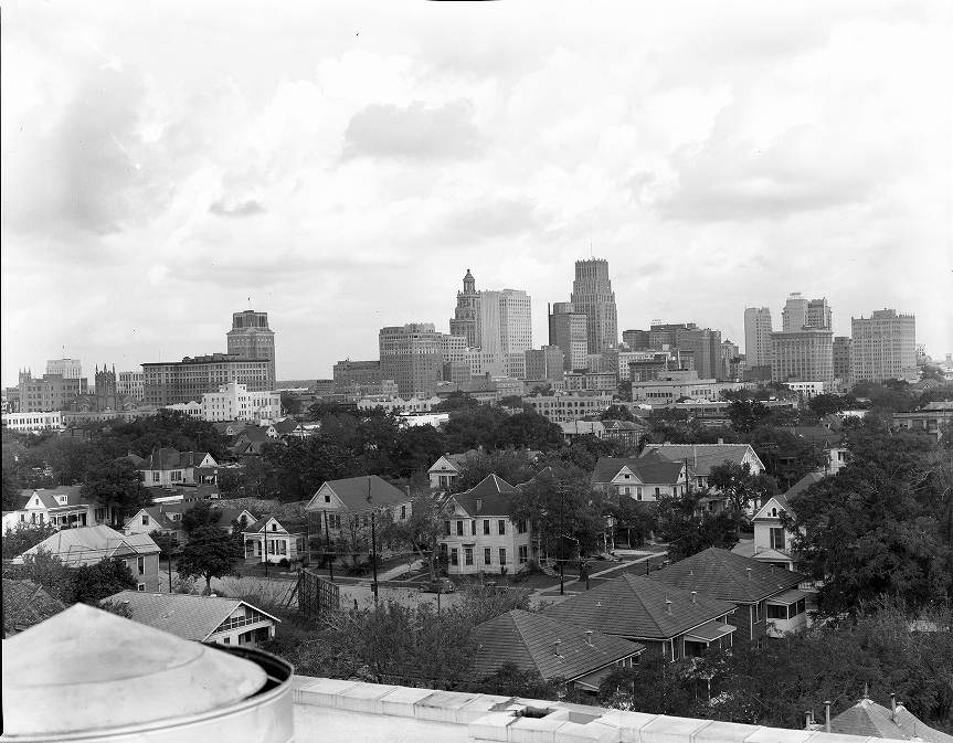 Houston skyline northern view, circa 1940s.