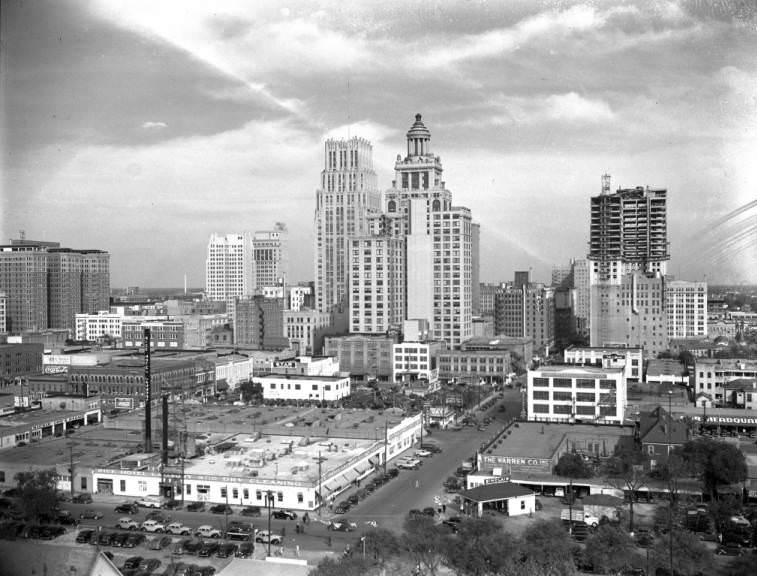 Houston skyline looking east, 1940s
