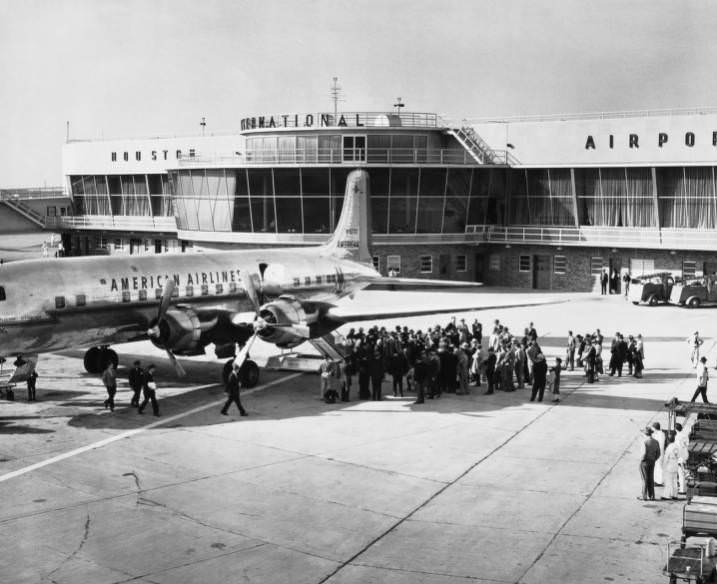 American Airlines inaugural flight ceremony, Houston, 1956.