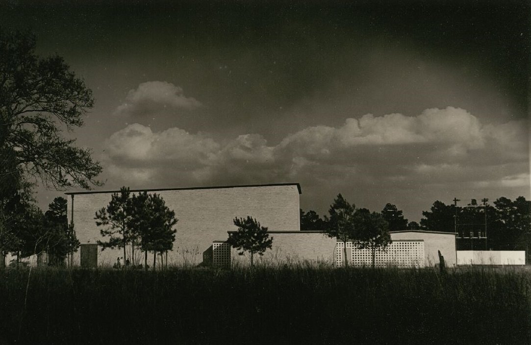 St. Rose of Lima Church and School viewed from west, Houston, Texas, 1948.
