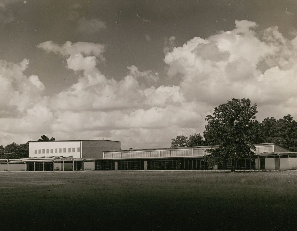 St. Rose of Lima Church and School viewed from northeast, Houston, Texas, 1949