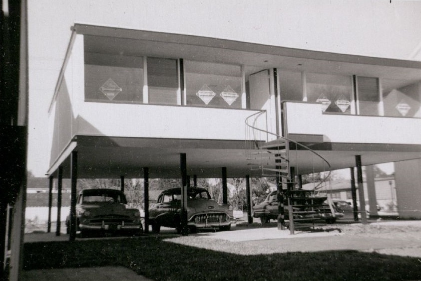 Fred Winchell Studio and Apartments construction, Houston, Texas, 1953.
