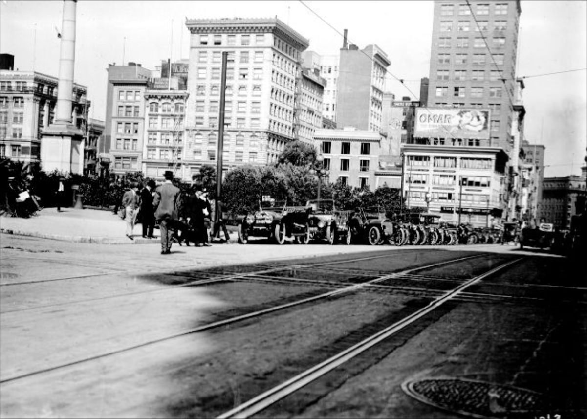 Geary between Stockton and Powell Street, 1914.