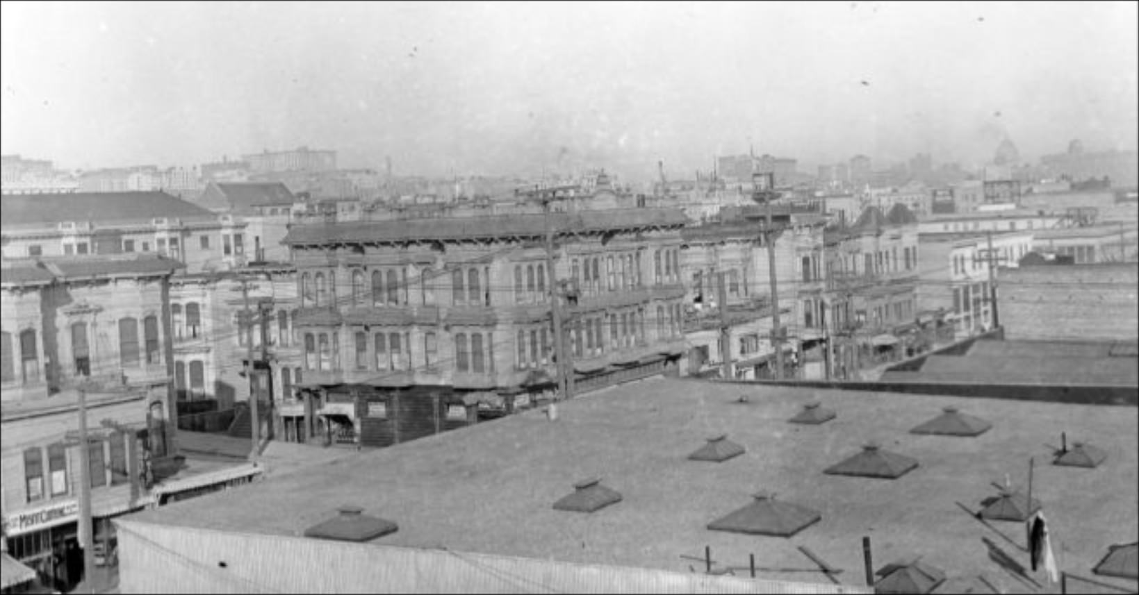 View of McAllister Street from the roof of John Swett School, 1912.