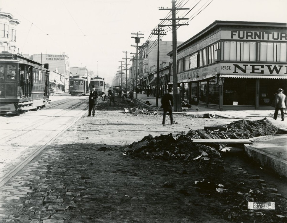 Mission Street at 18th, 1910.