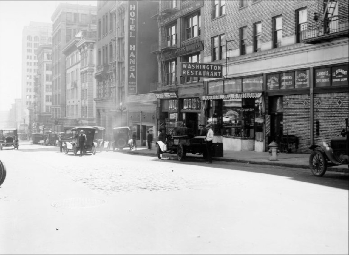Bush Street between Grant Avenue and Kearny in the 1910s.