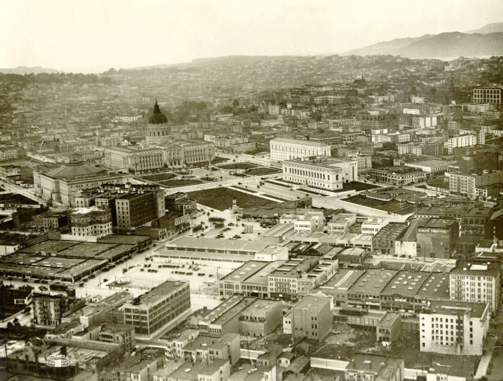 Aerial view of the Civic Center, 1923