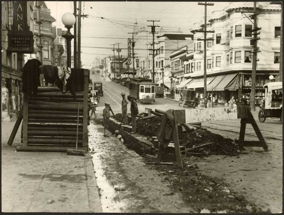 Construction on Castro and 18th Streets, 1927