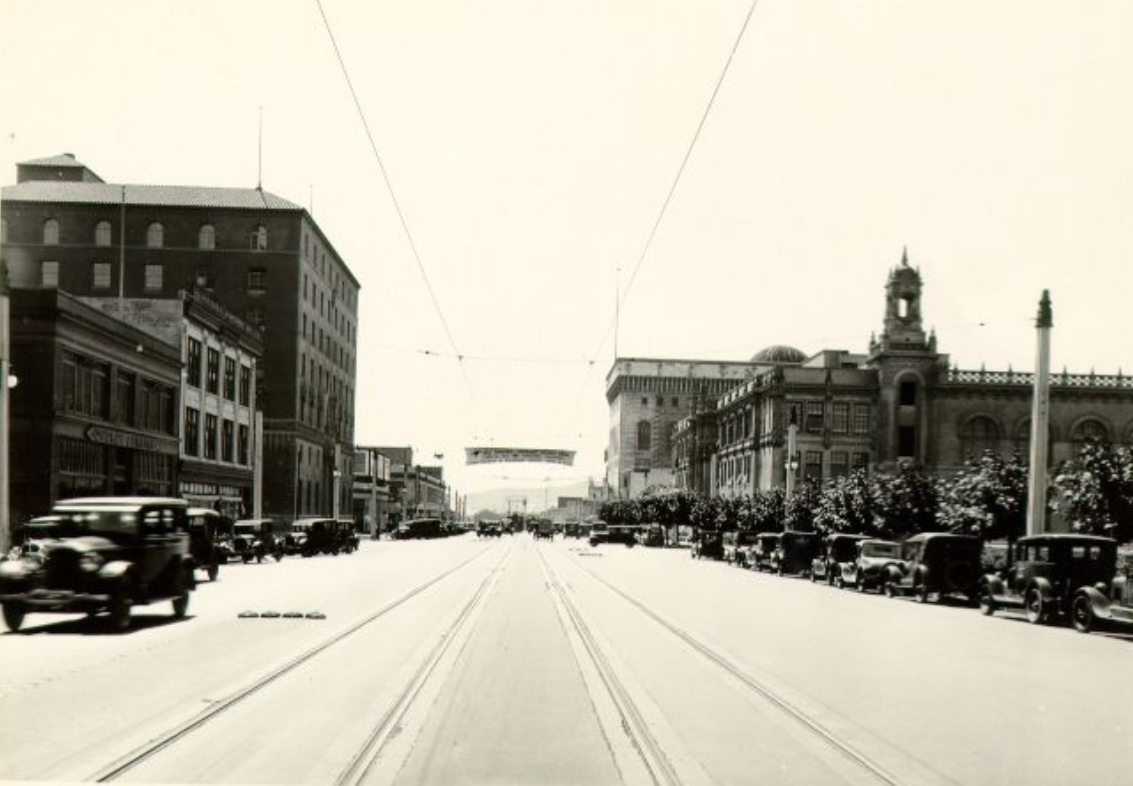 Van Ness Avenue between Grove and Hayes, 1929