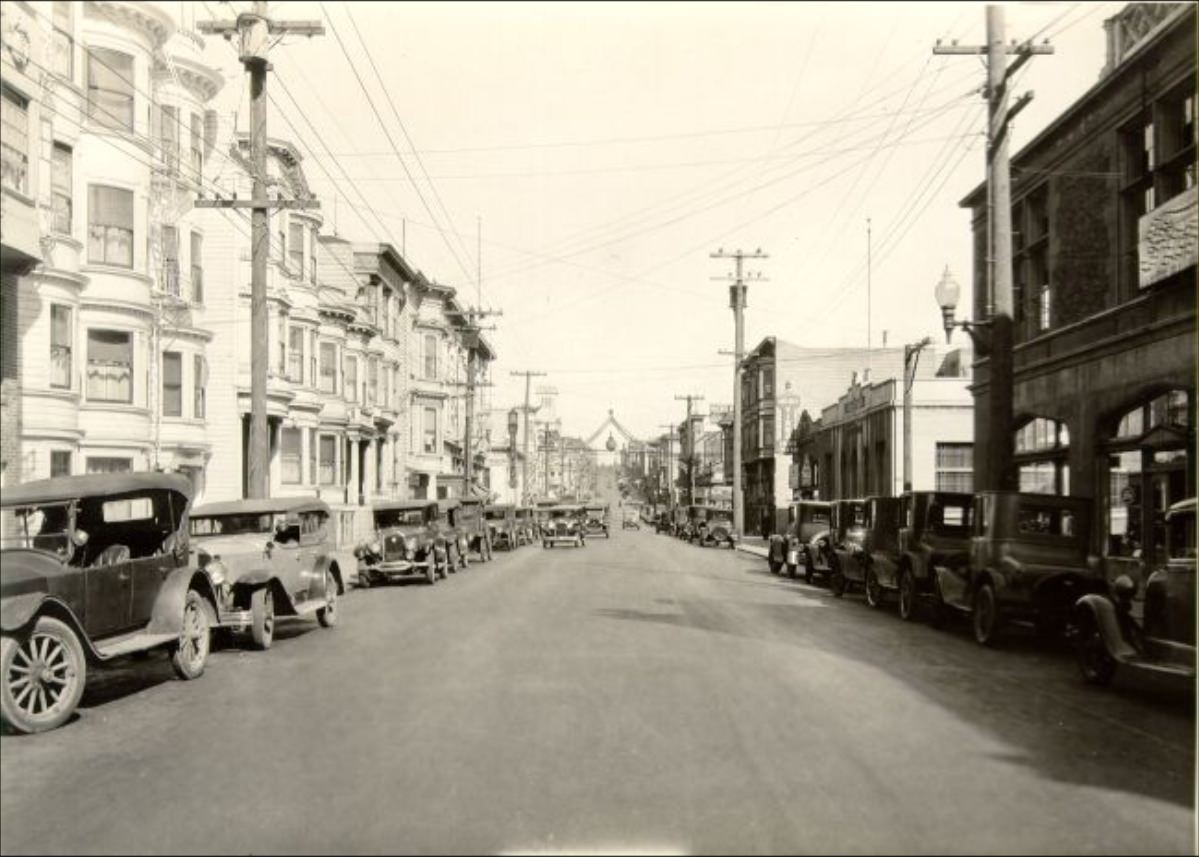 Post Street between Fillmore and Steiner, 1929