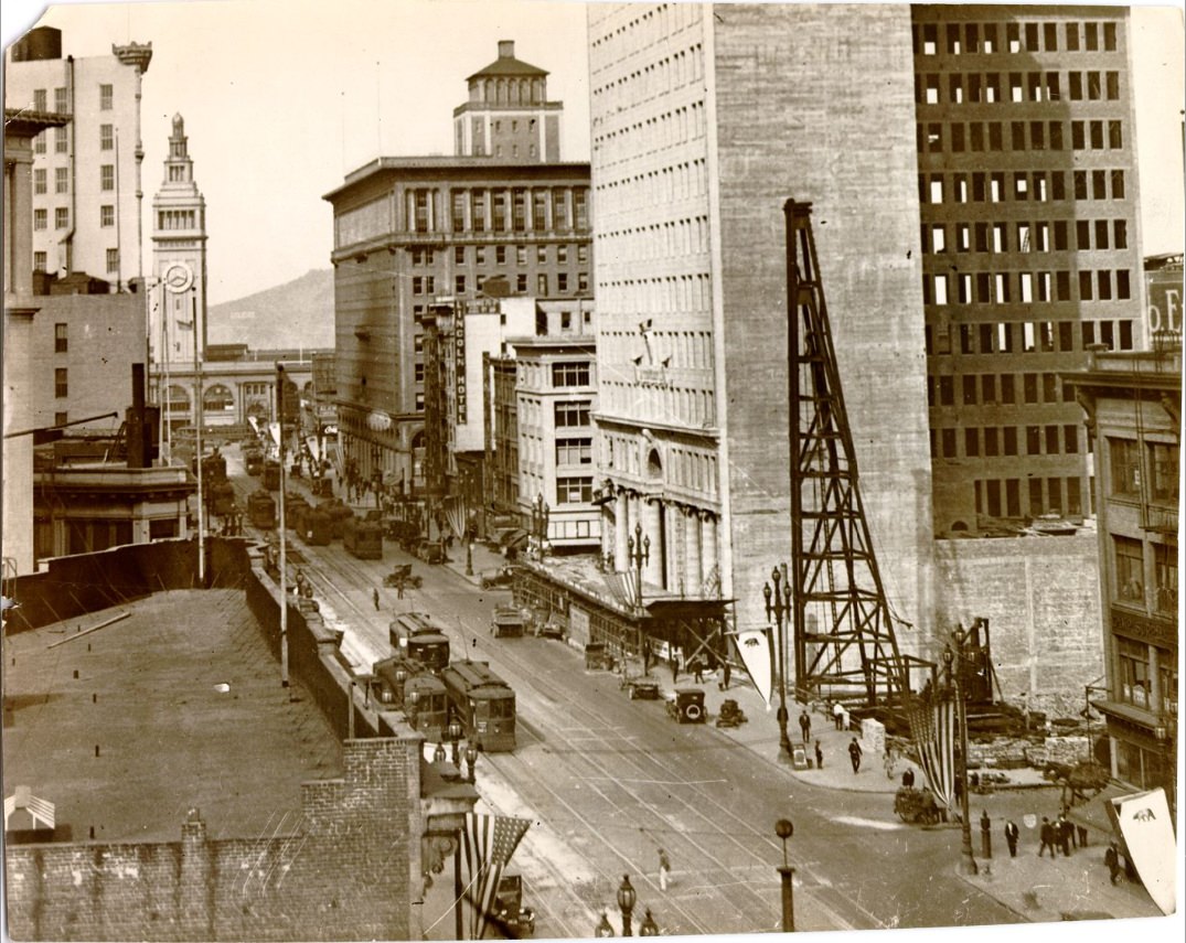 Market Street near the Ferry Building, 1927